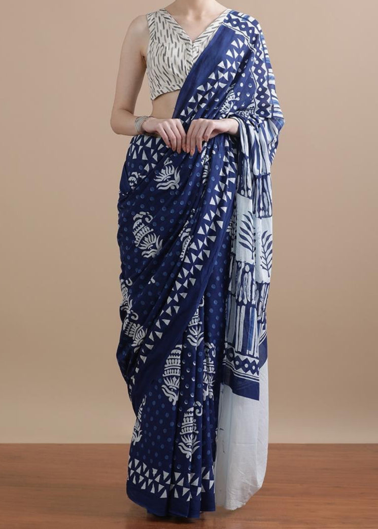 Ocean Mul Cotton Saree