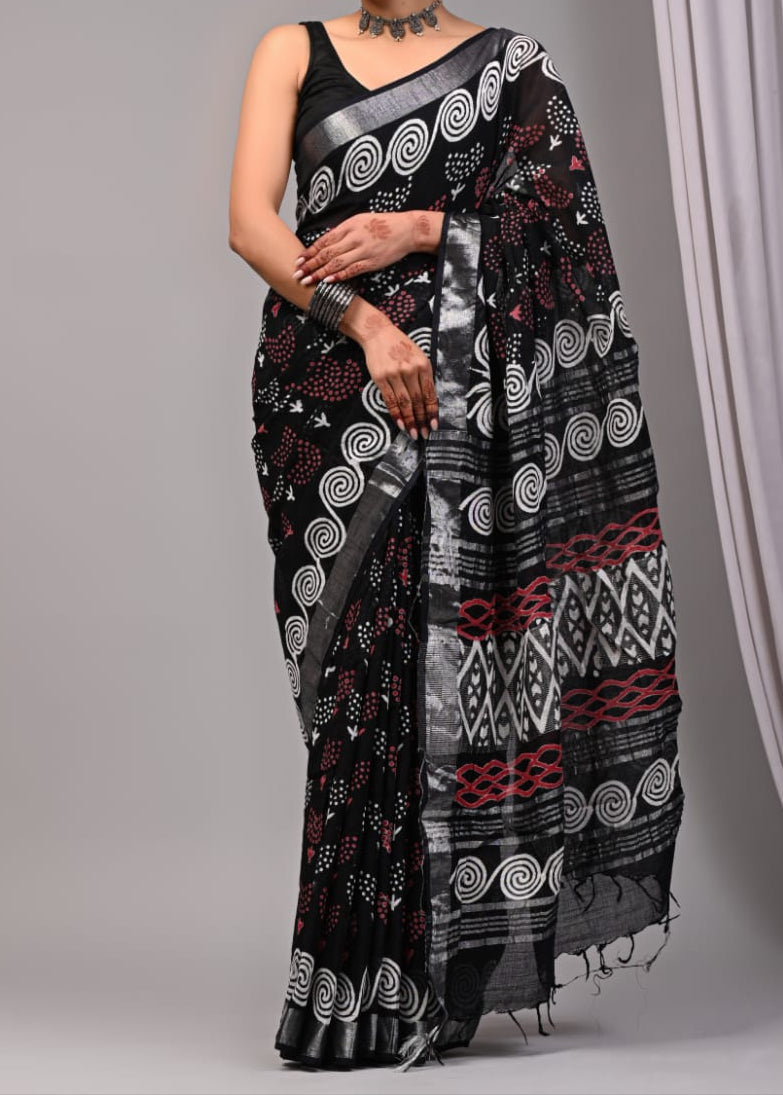 Manjari Linen Saree