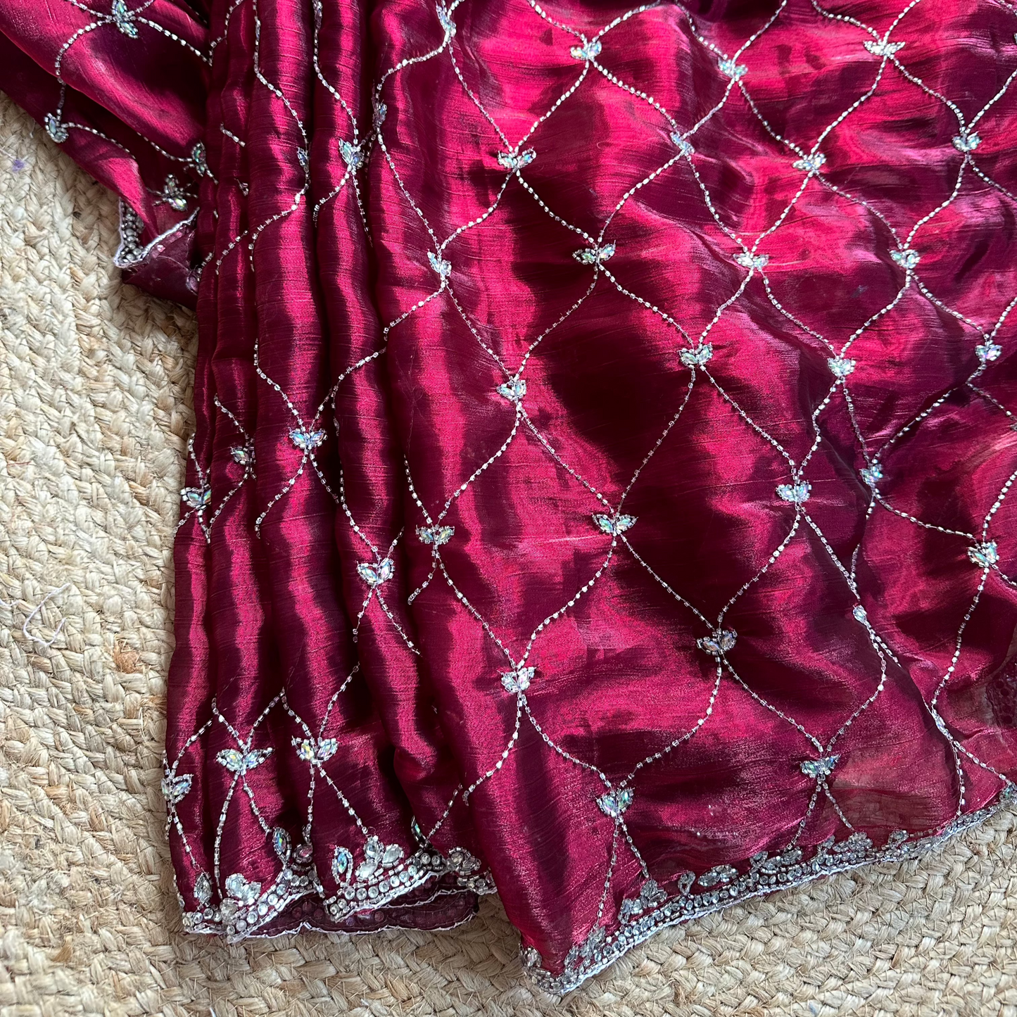Designer Roshani Hand Embroidery JC Saree