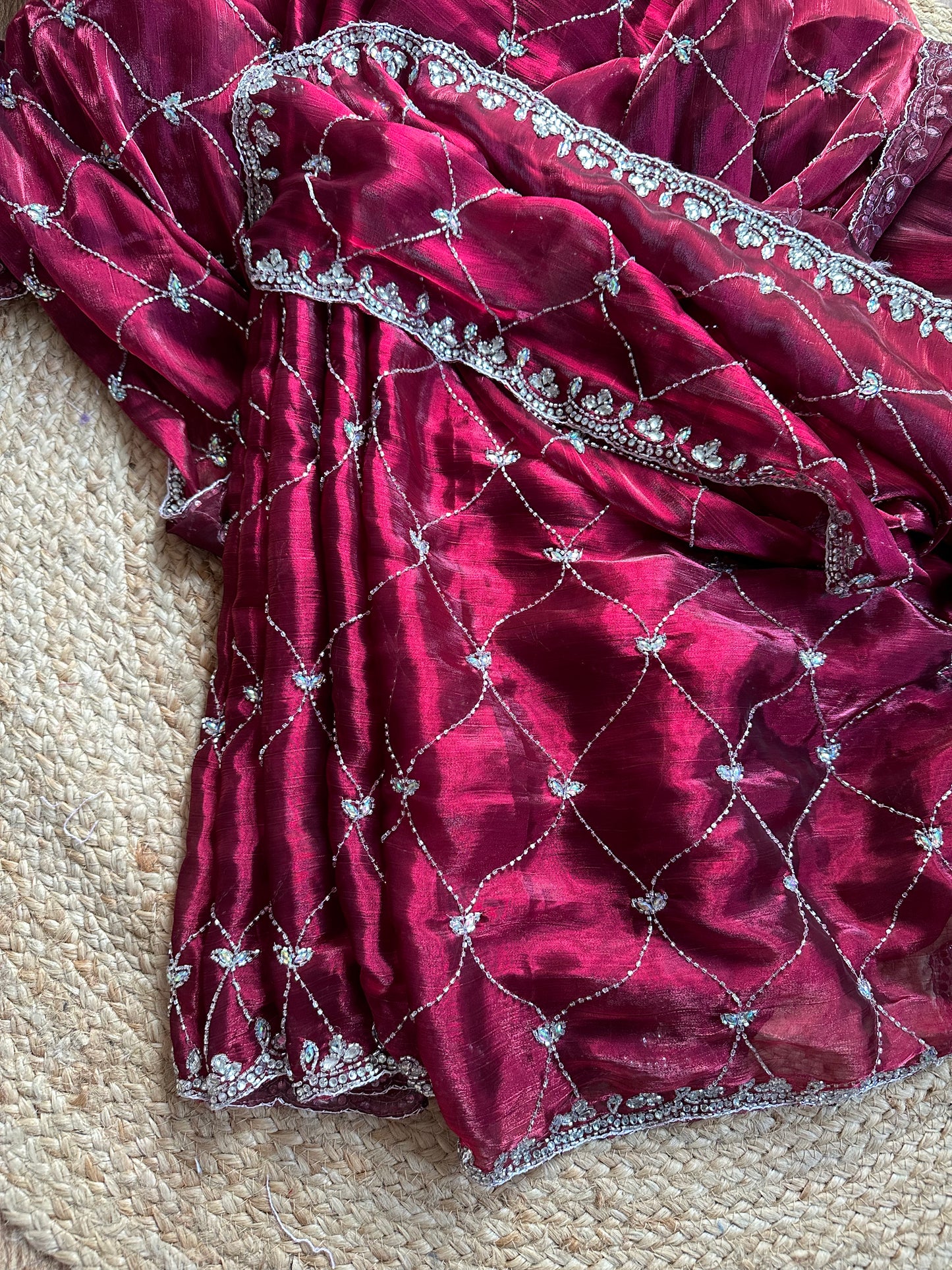 Designer Roshani Hand Embroidery JC Saree
