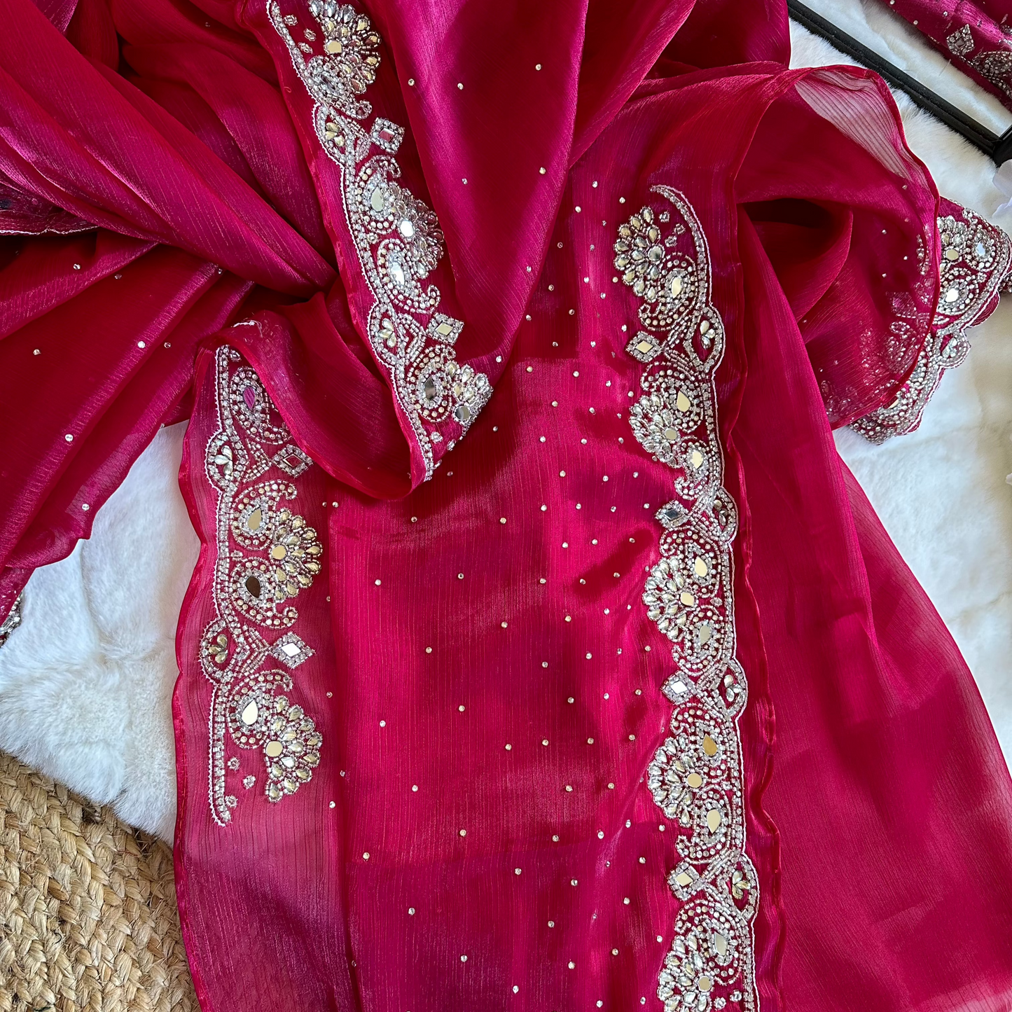 Maroon Glow Party Wear Saree
