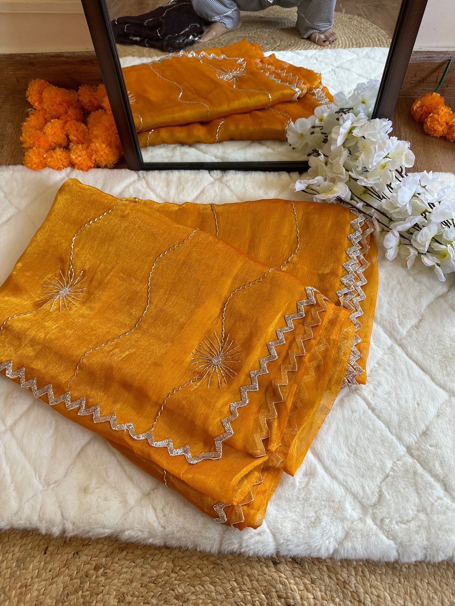Sunshine Hand Embroidered JC Saree
