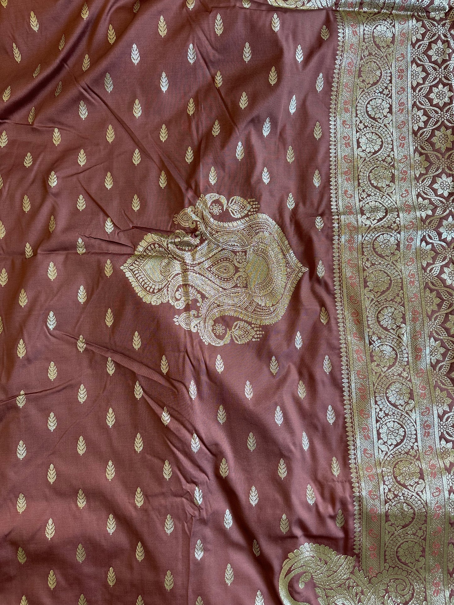Light Brown Color Heavy Zari work Banarasi Saree