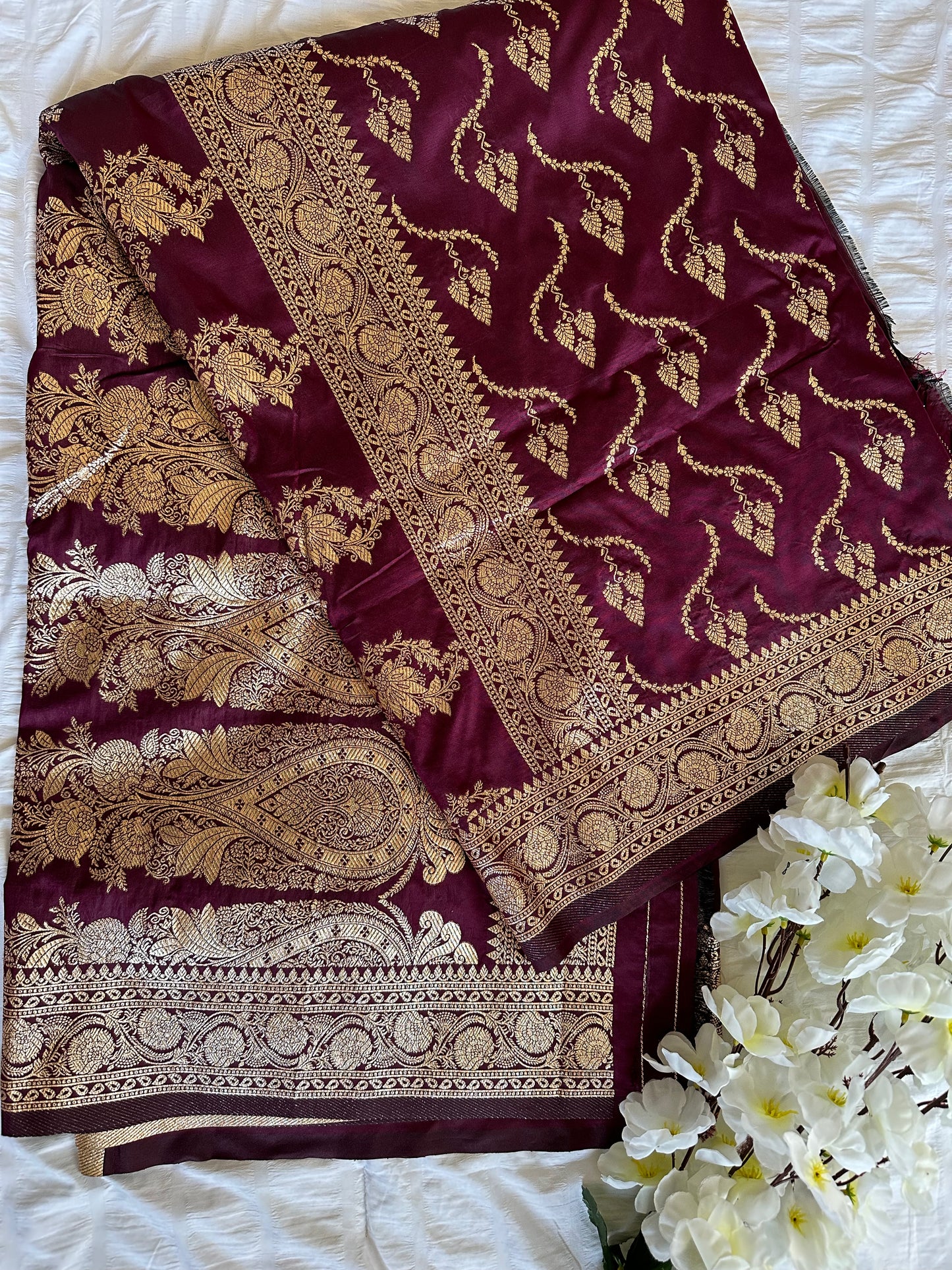 Purple Bananari Boota Jal Saree