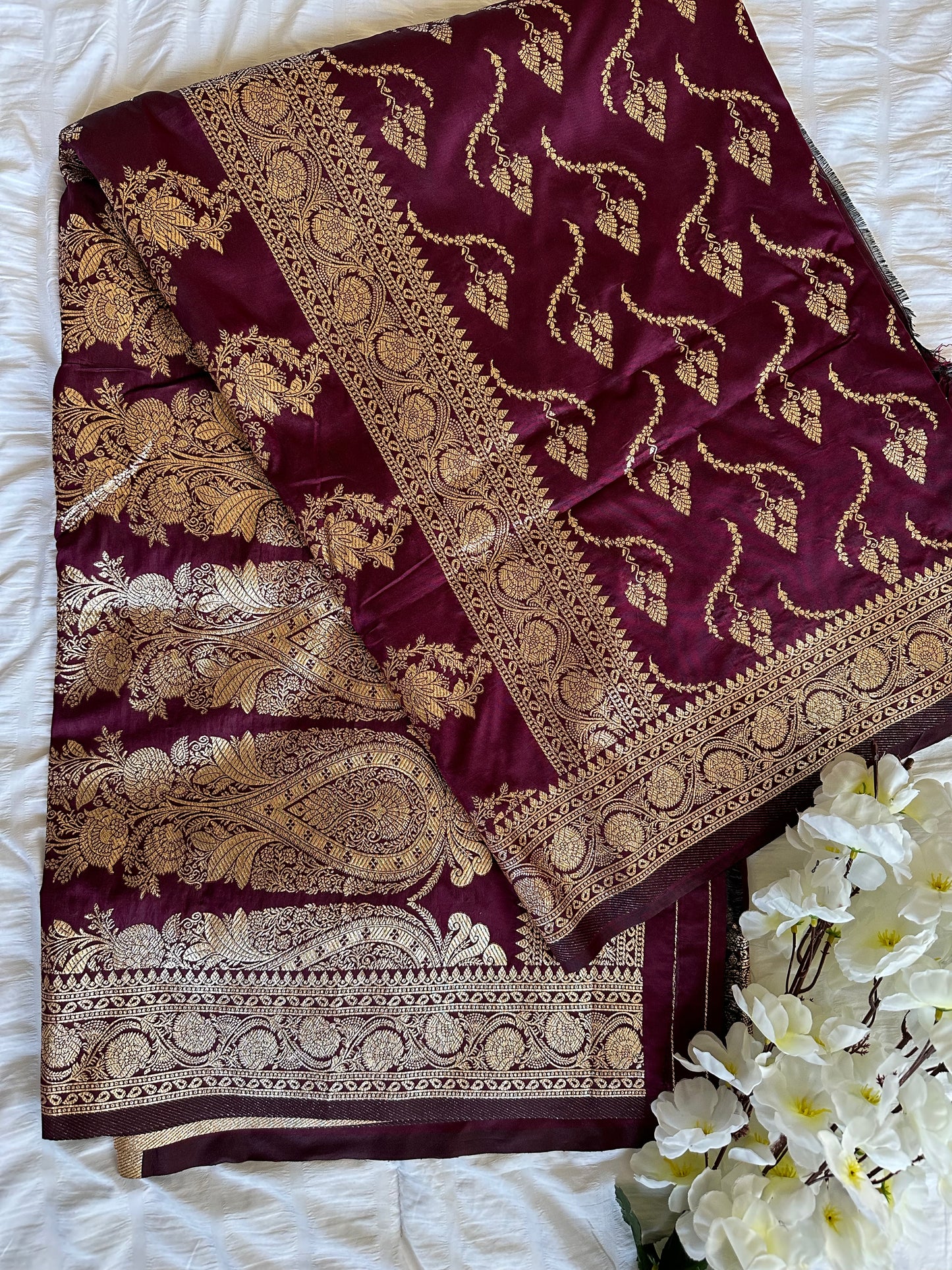 Purple Bananari Boota Jal Saree