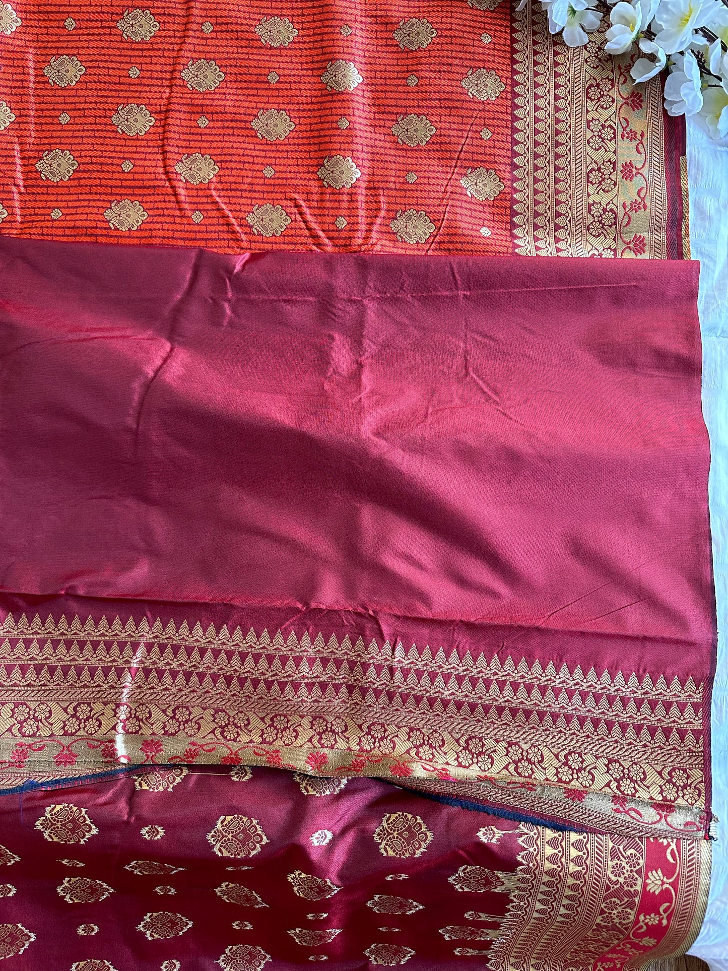 Orange Banarasi Saree