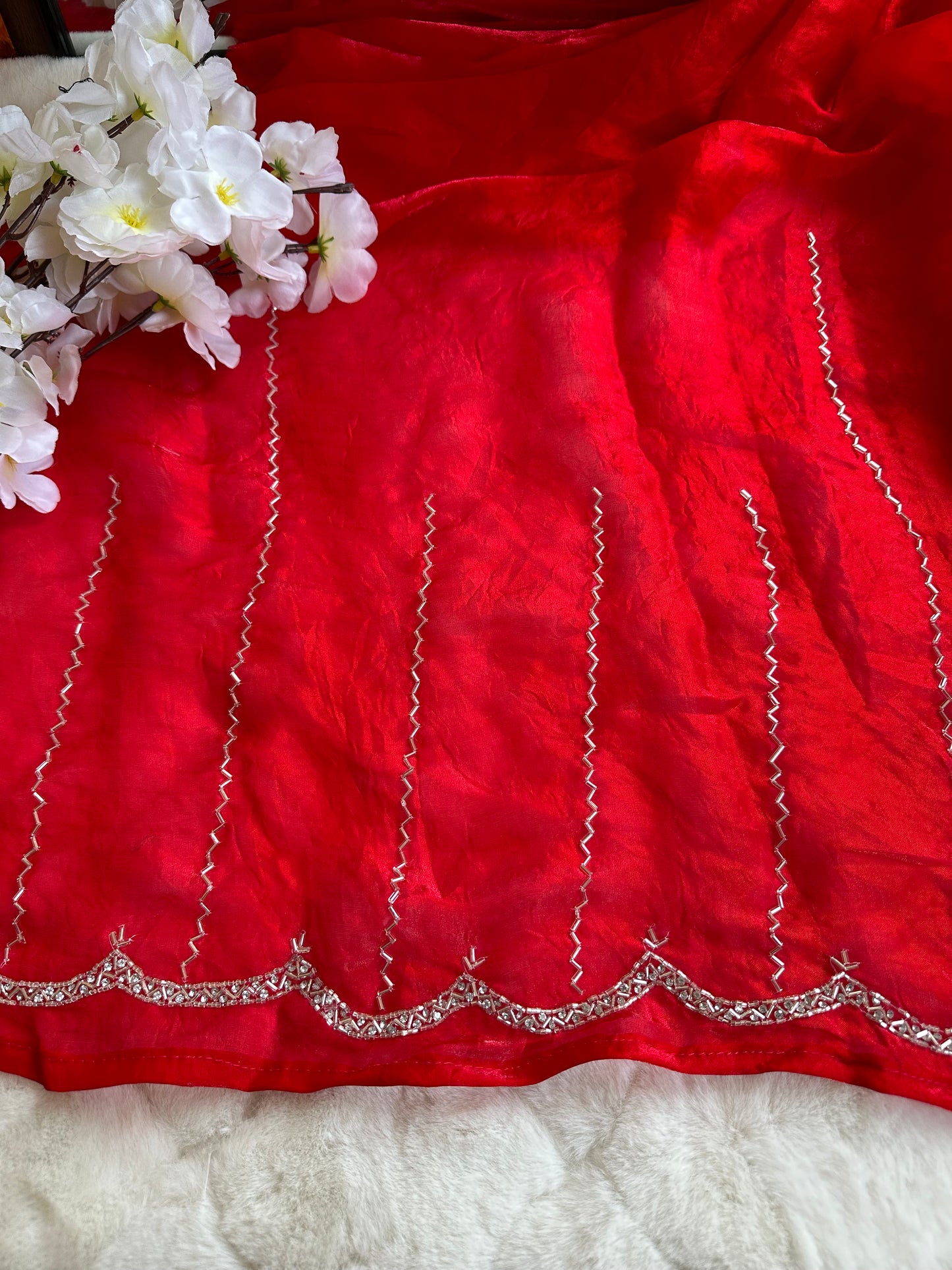 Hand Embroidered Banno Tissue Saree
