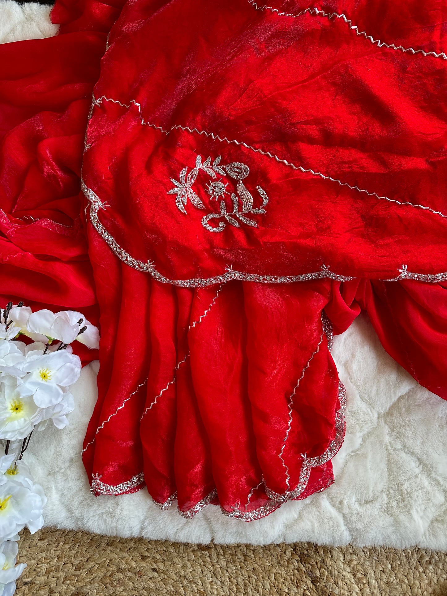 Hand Embroidered Banno Tissue Saree