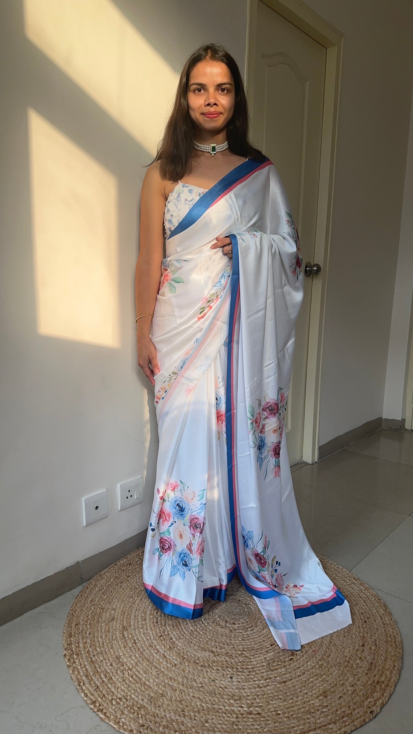 Alia Bhat Floral Printed Satin Silk Saree