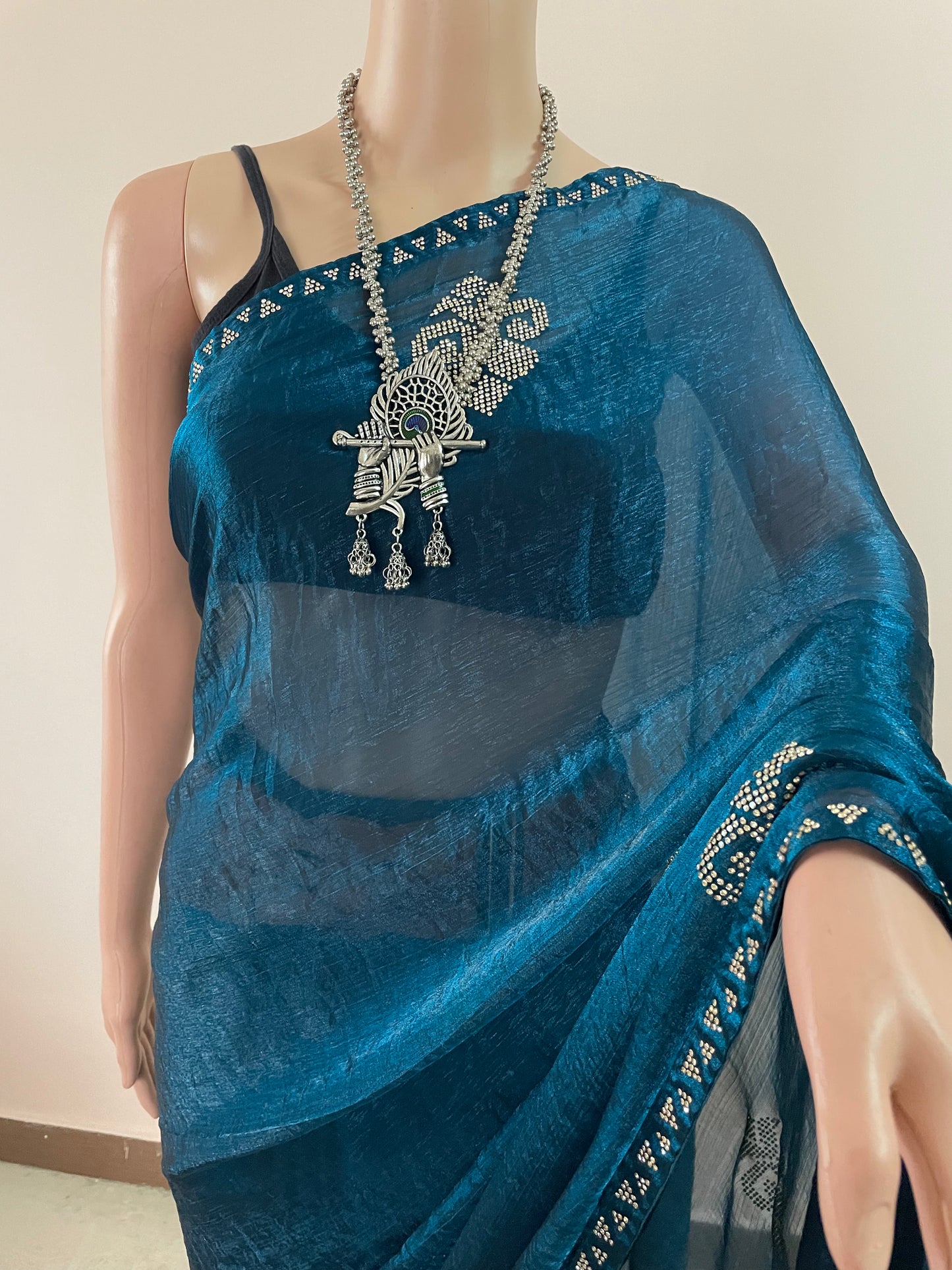 Tissue Silk with Hill Swarovski work