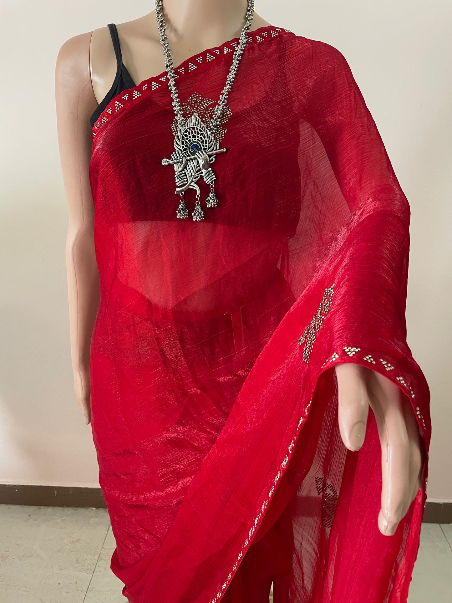 Tissue Silk with Hill Swarovski work