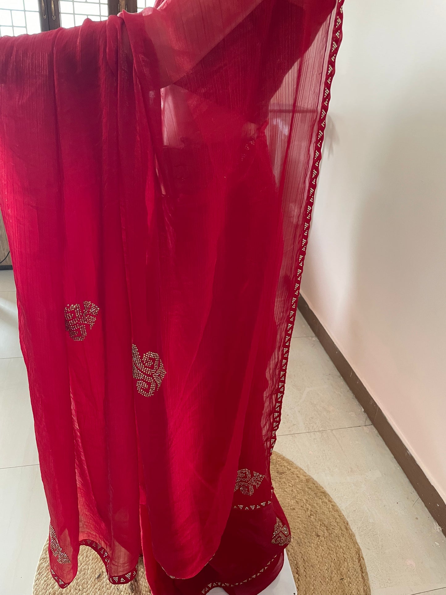 Tissue Silk with Hill Swarovski work