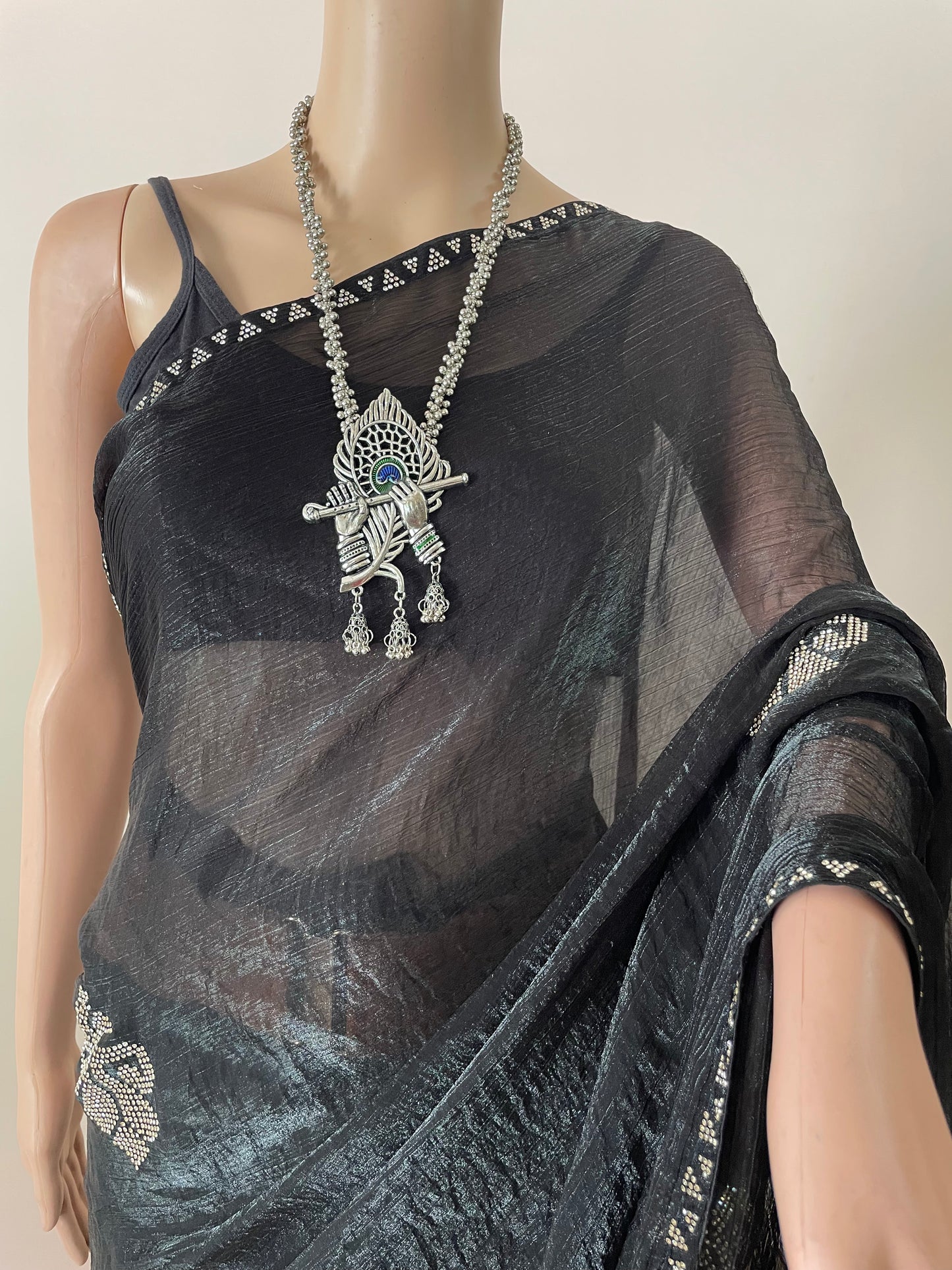 Tissue Silk with Hill Swarovski work