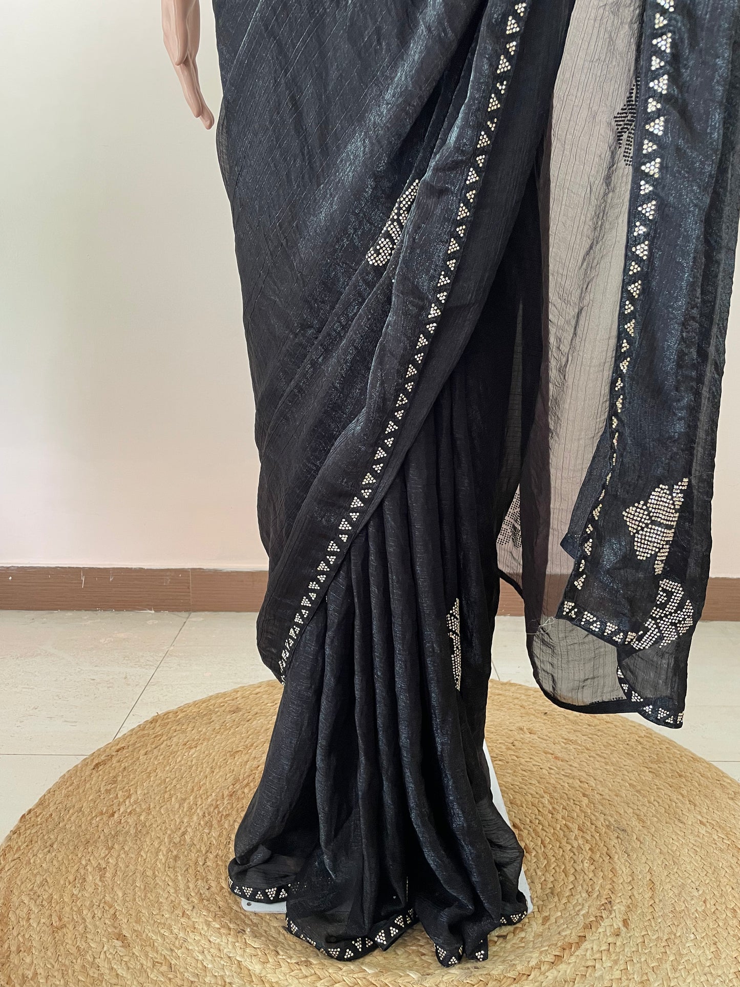 Tissue Silk with Hill Swarovski work