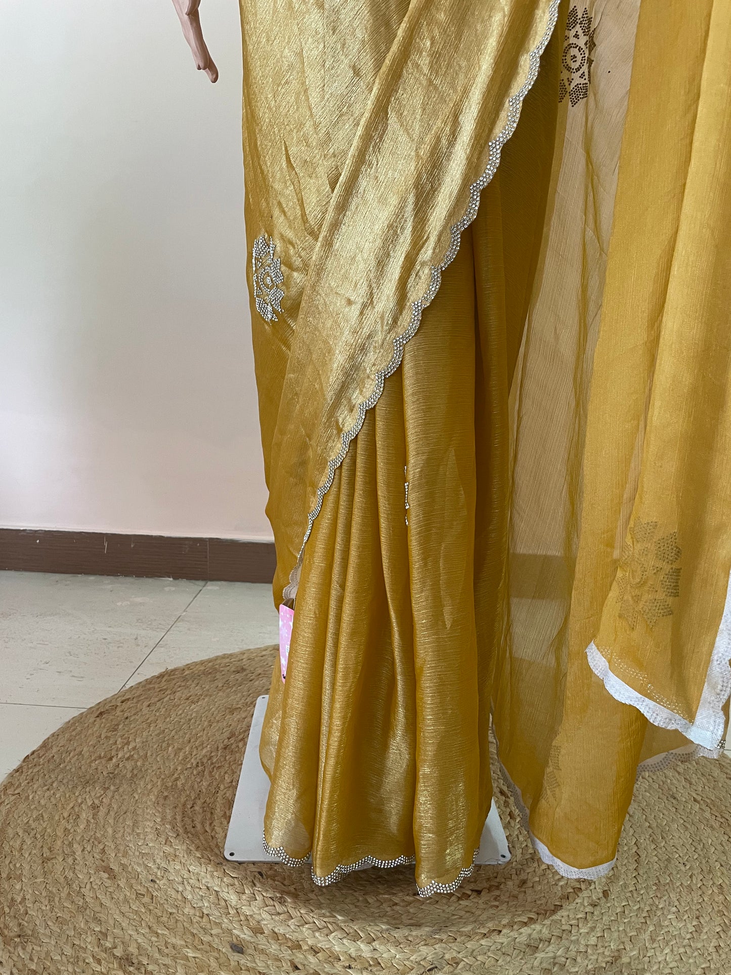 Tissue Silk with Hill Swarovski work
