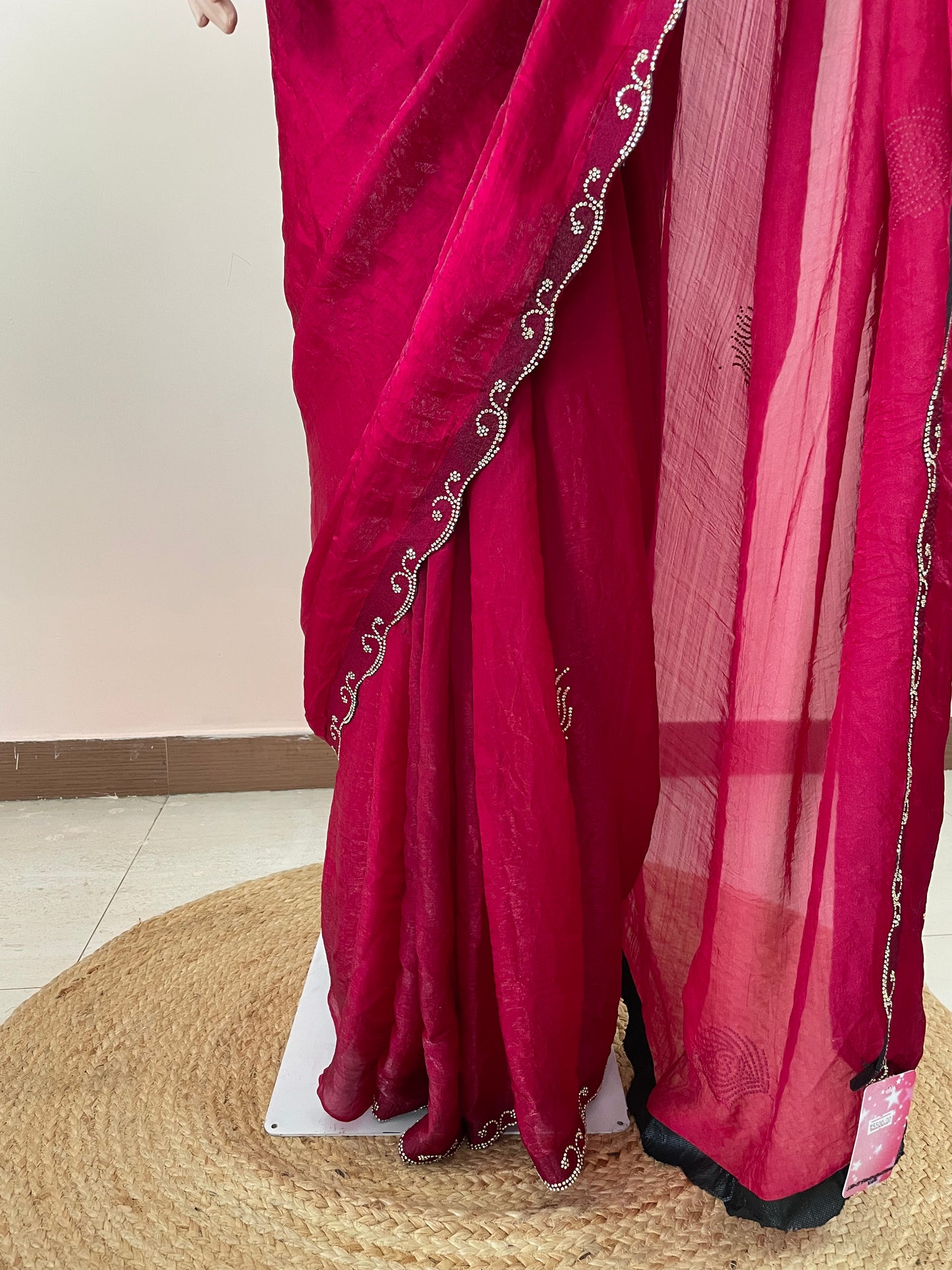 Morpankh Tissue Swarovski Saree