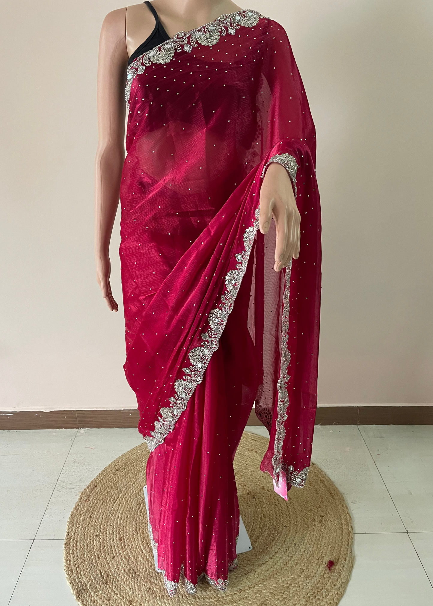 Maroon Glow Party Wear Saree