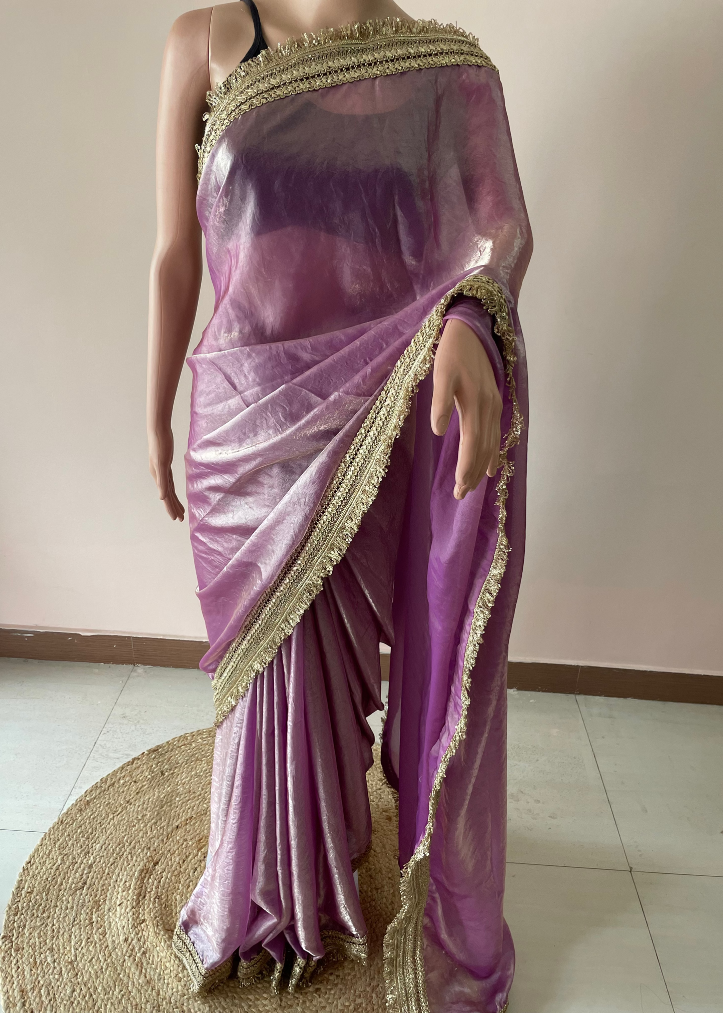 Purple Maharani Royal Tissue Saree