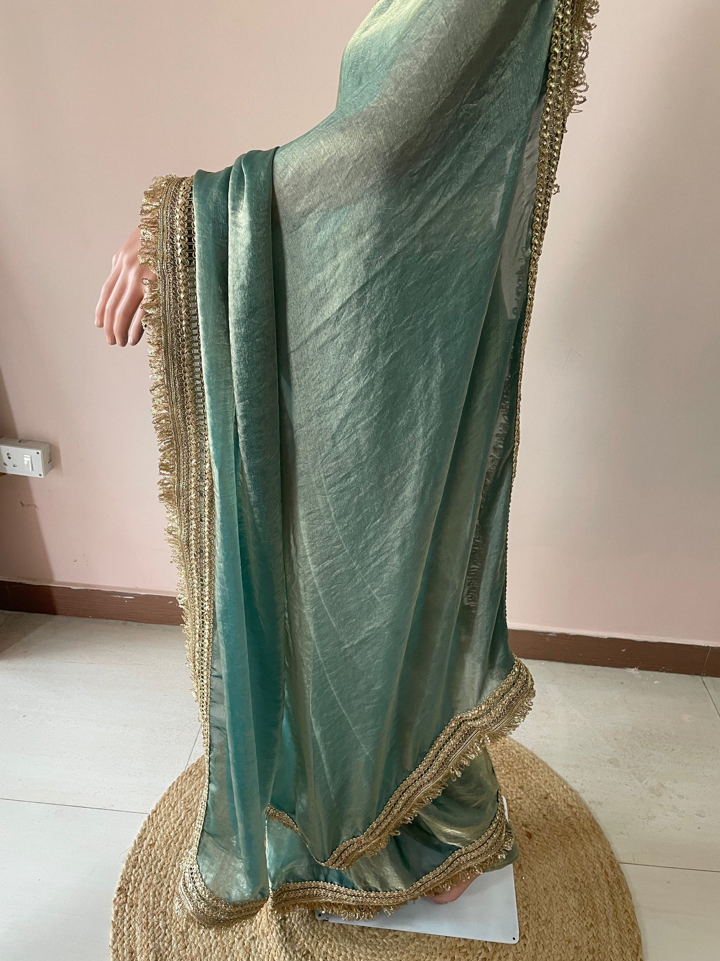 Pastel Green Maharani Royal Tissue Saree