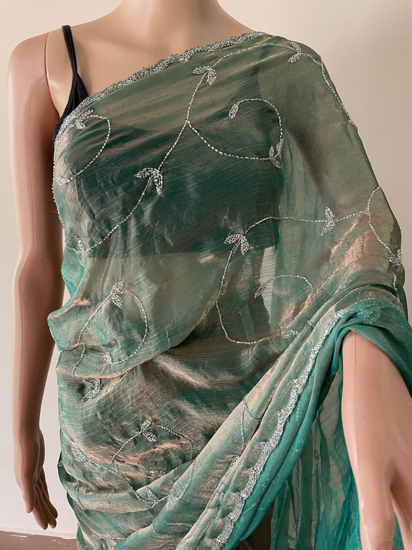 Floral Peach Festive Glow Saree