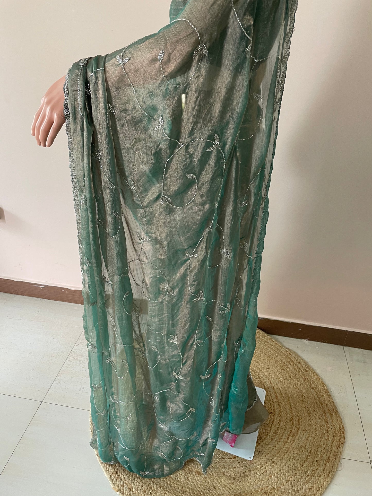 Floral Peach Festive Glow Saree
