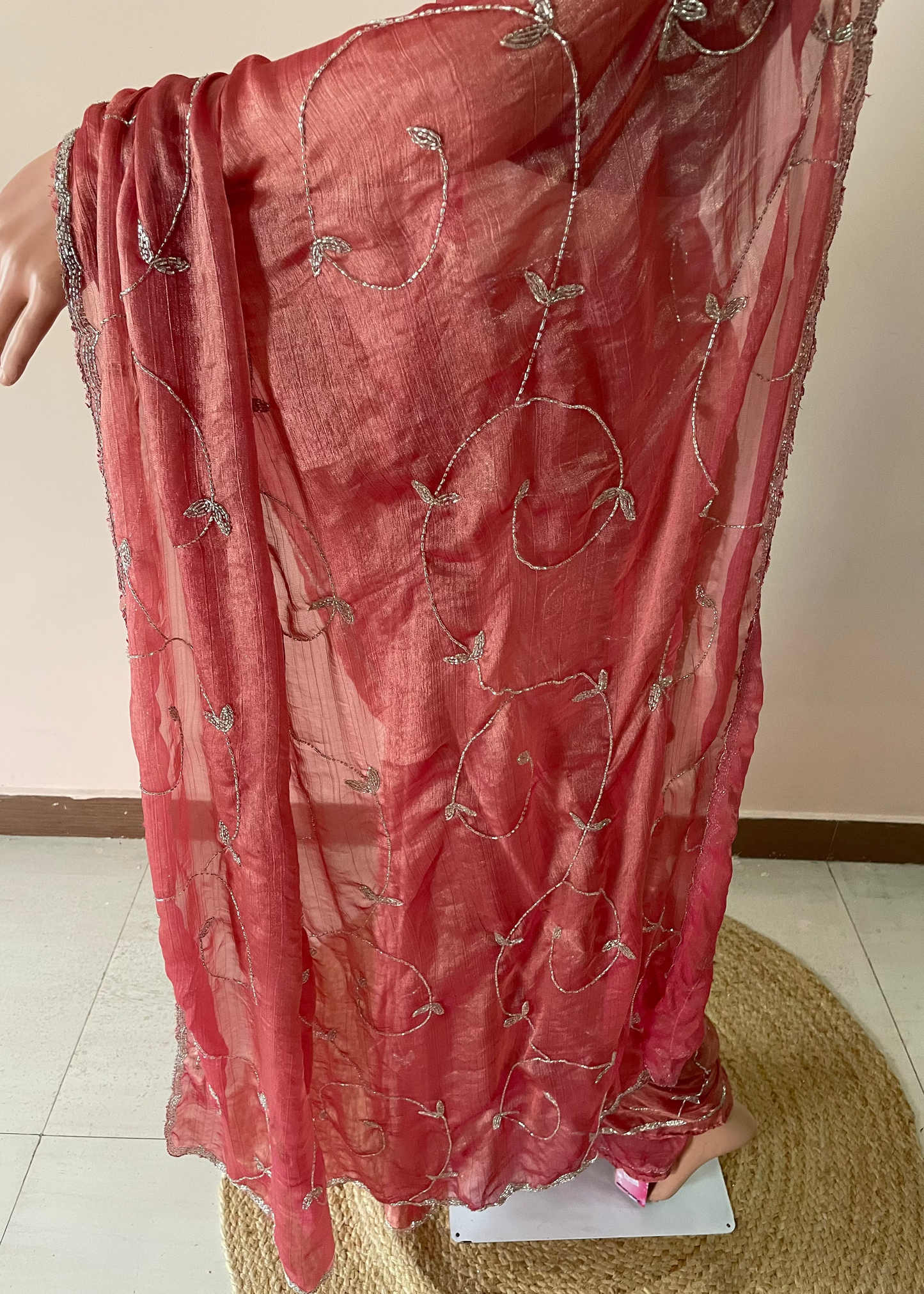 Floral Peach Festive Glow Saree
