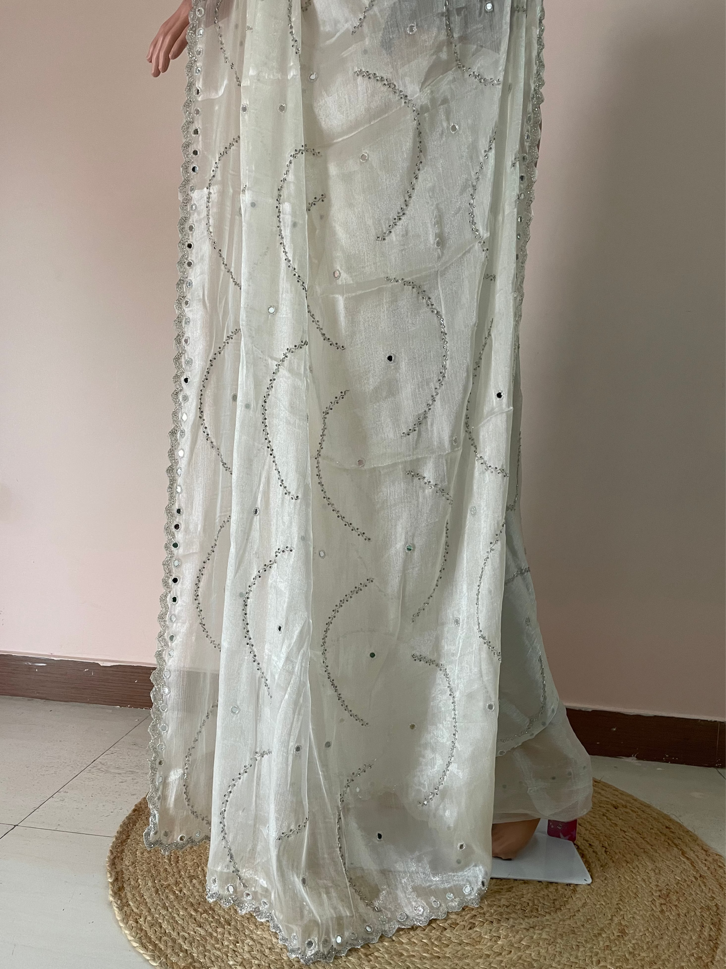 Snow Charm Handwork Saree