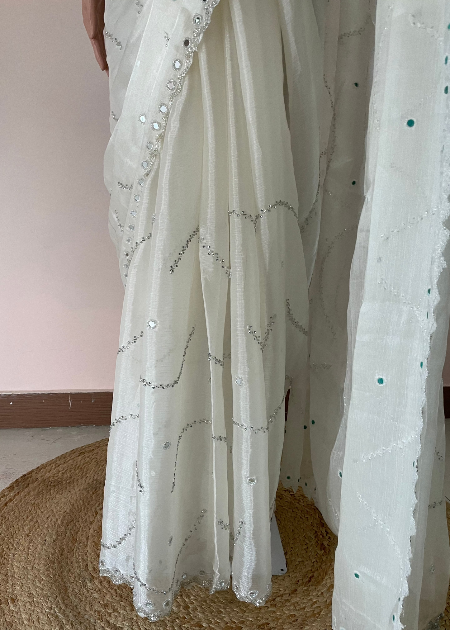 Snow Charm Handwork Saree