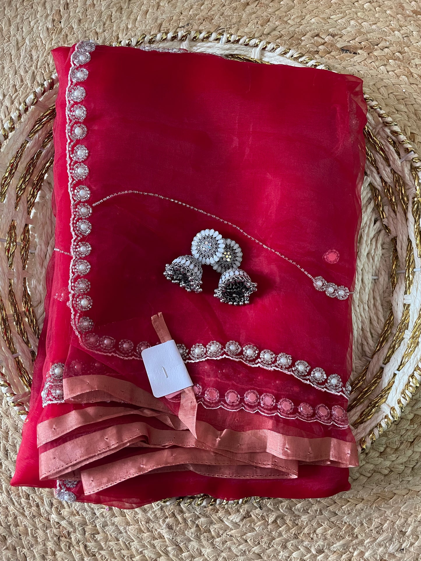 Pearl Glass Tissue Saree