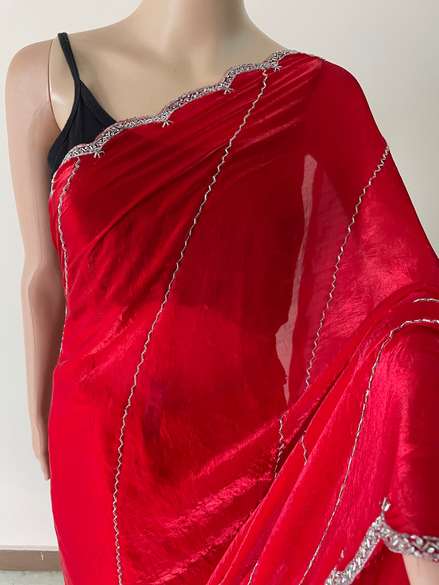 Hand Embroidered Banno Tissue Saree