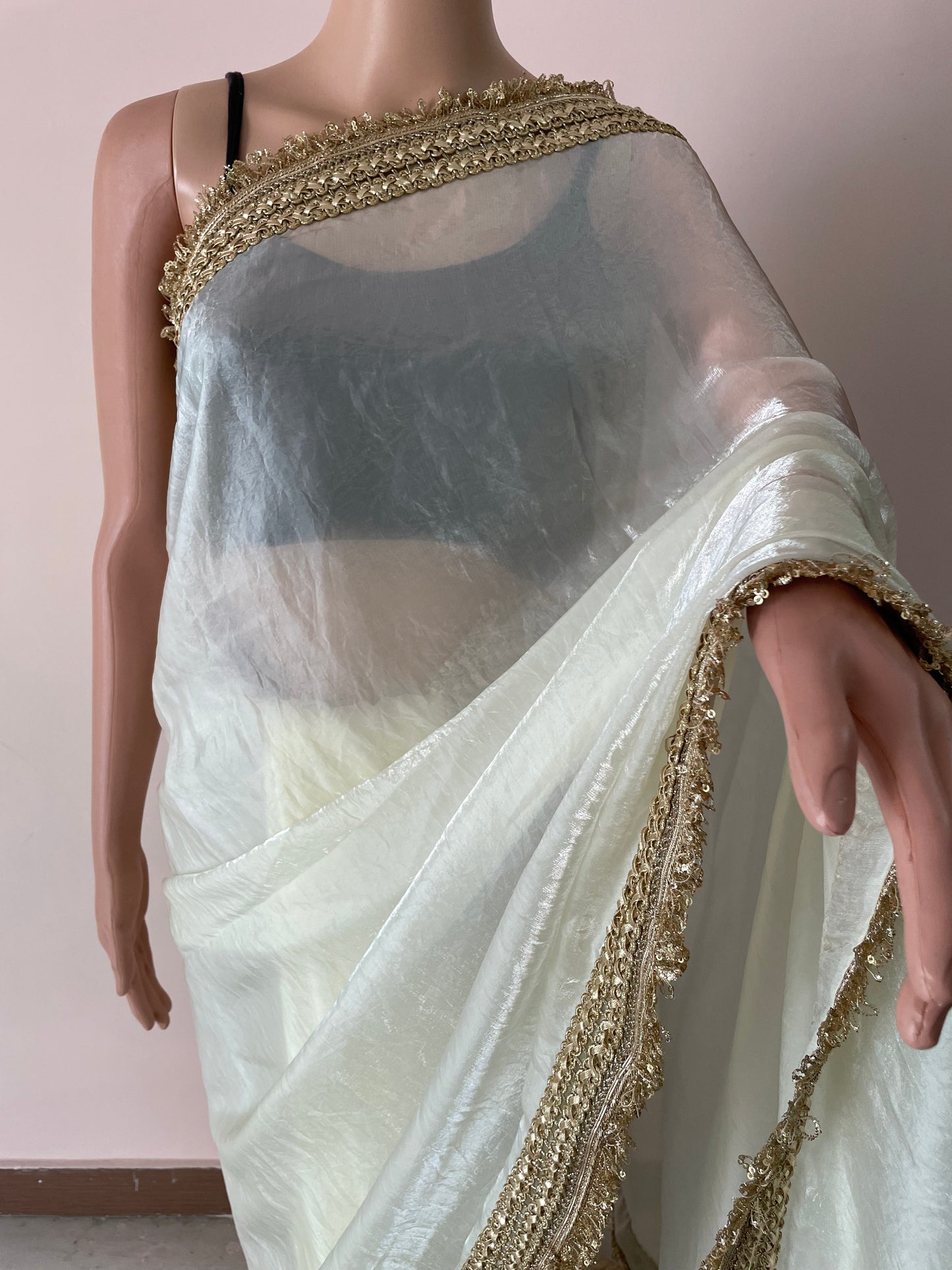 Off White Royal Tissue Saree