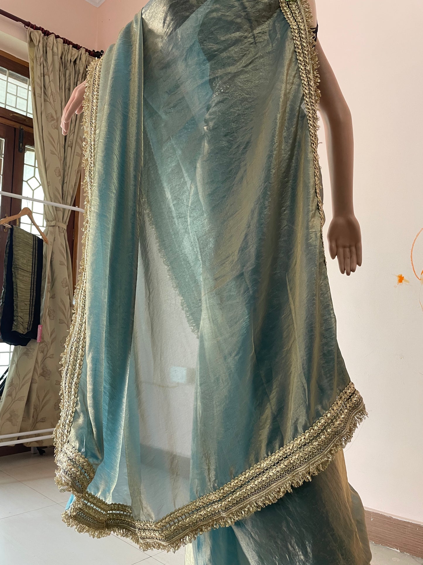 Moss Green Royal Tissue Saree