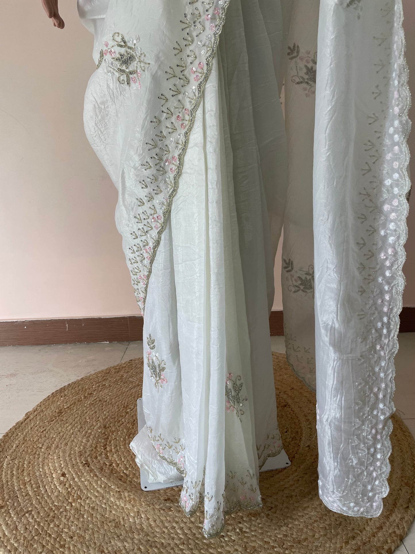 White Aura Handwork Saree