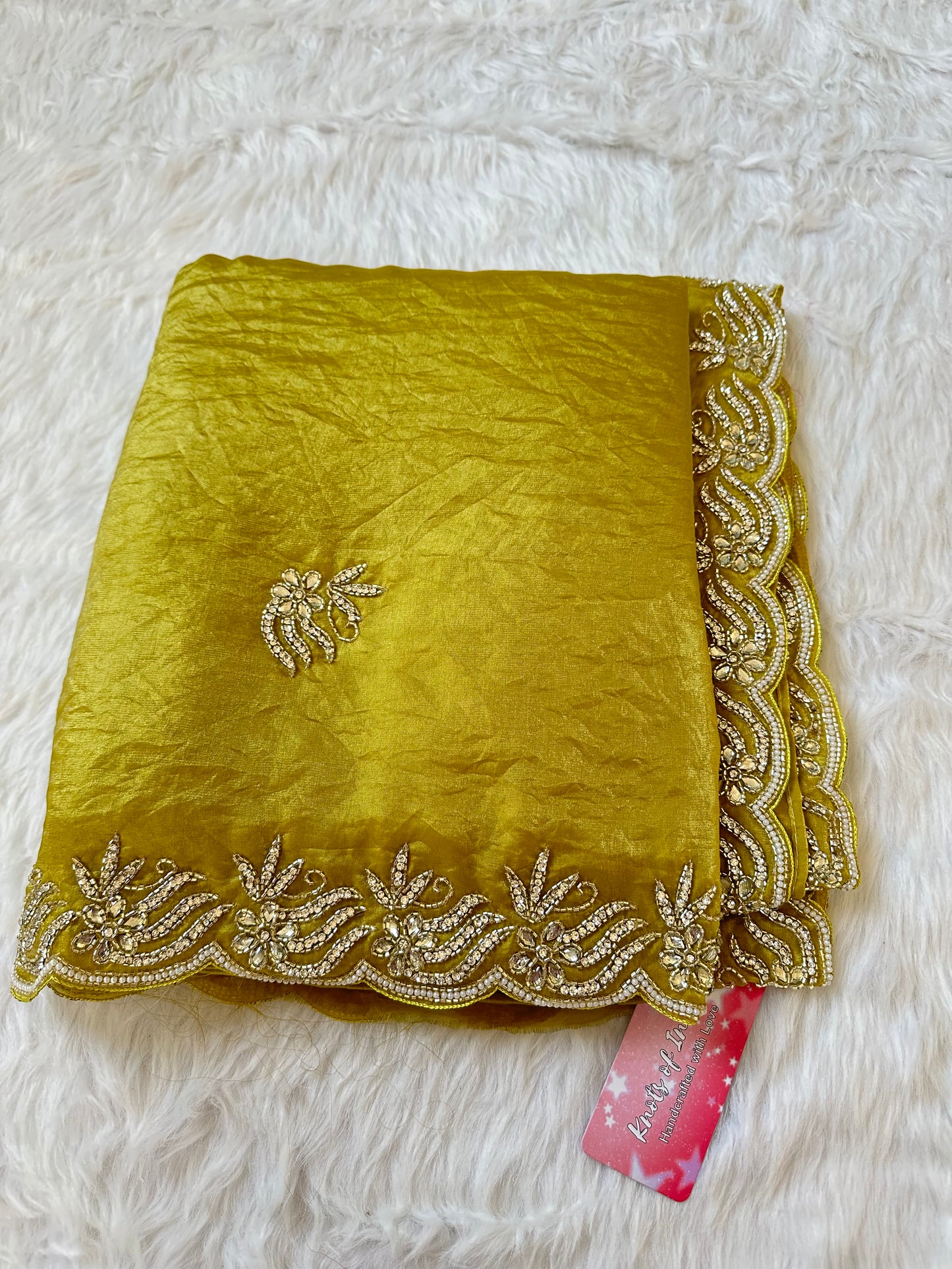 Shimmery Designer Hand Embroidered Saree