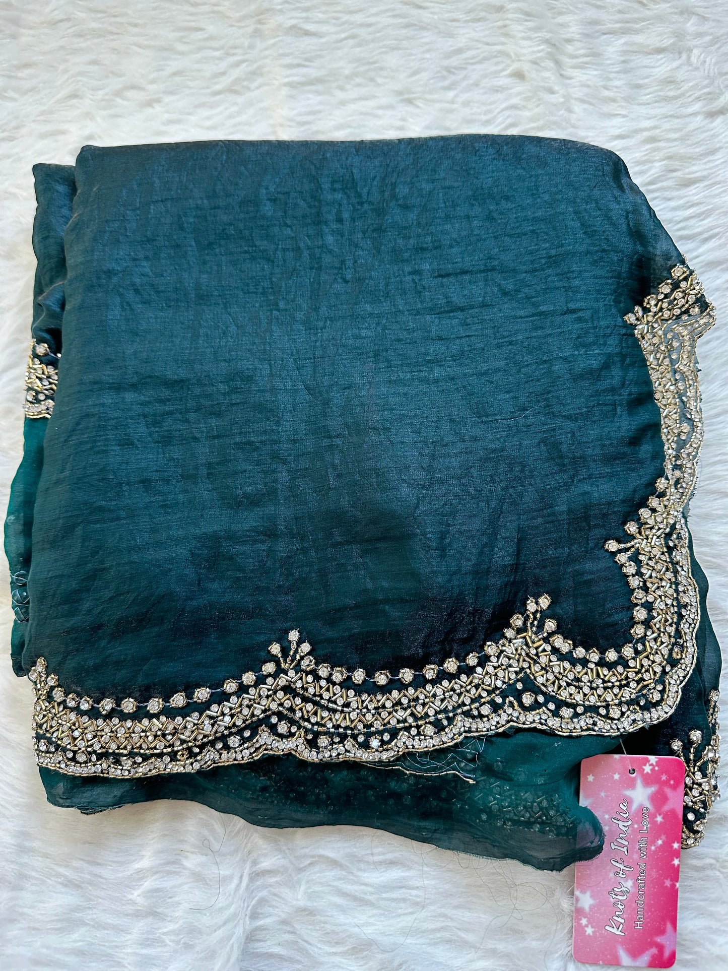 Heavy Border Designer Saree with Necklace Blouse
