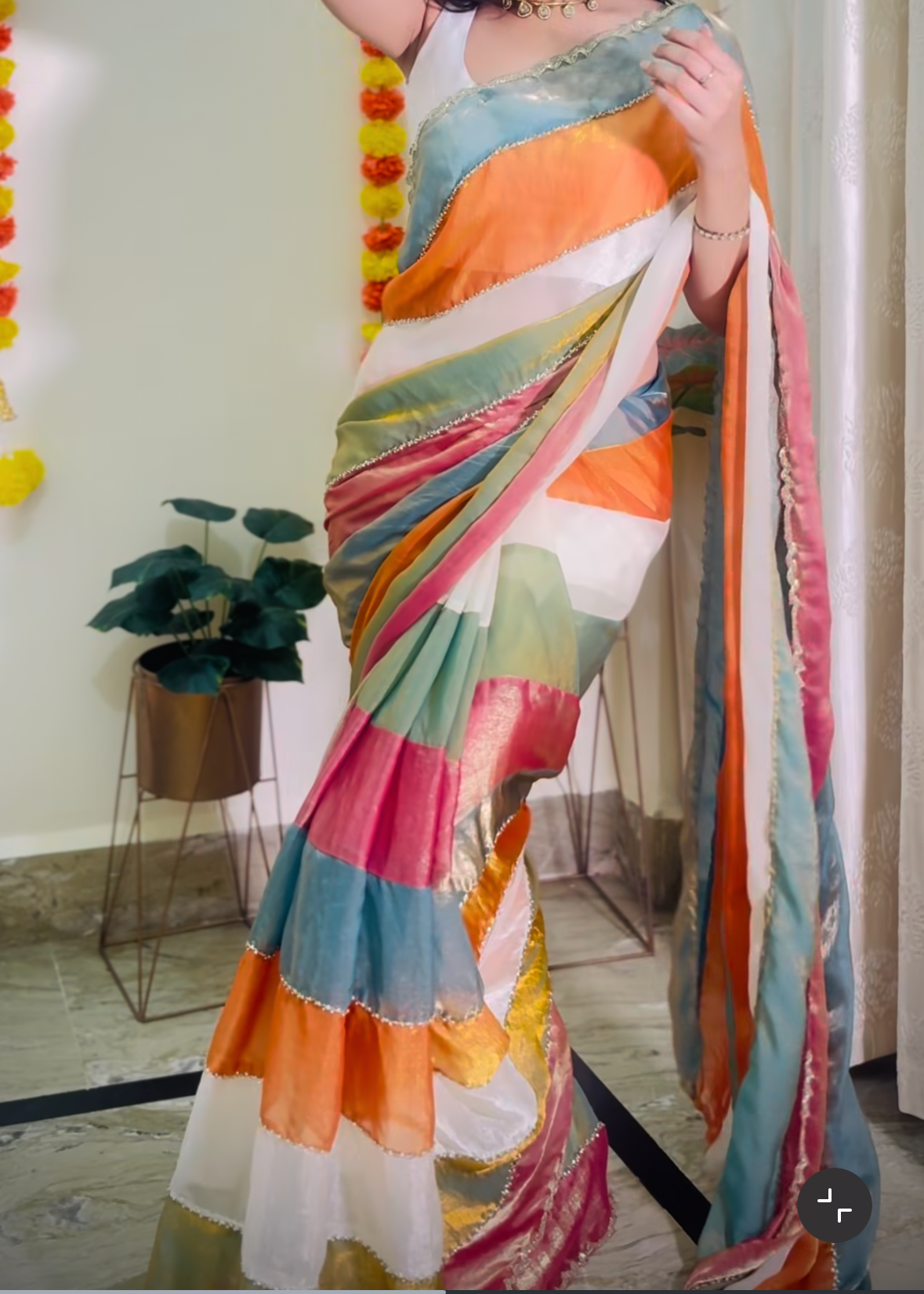 Multicolor Hand Work Saree
