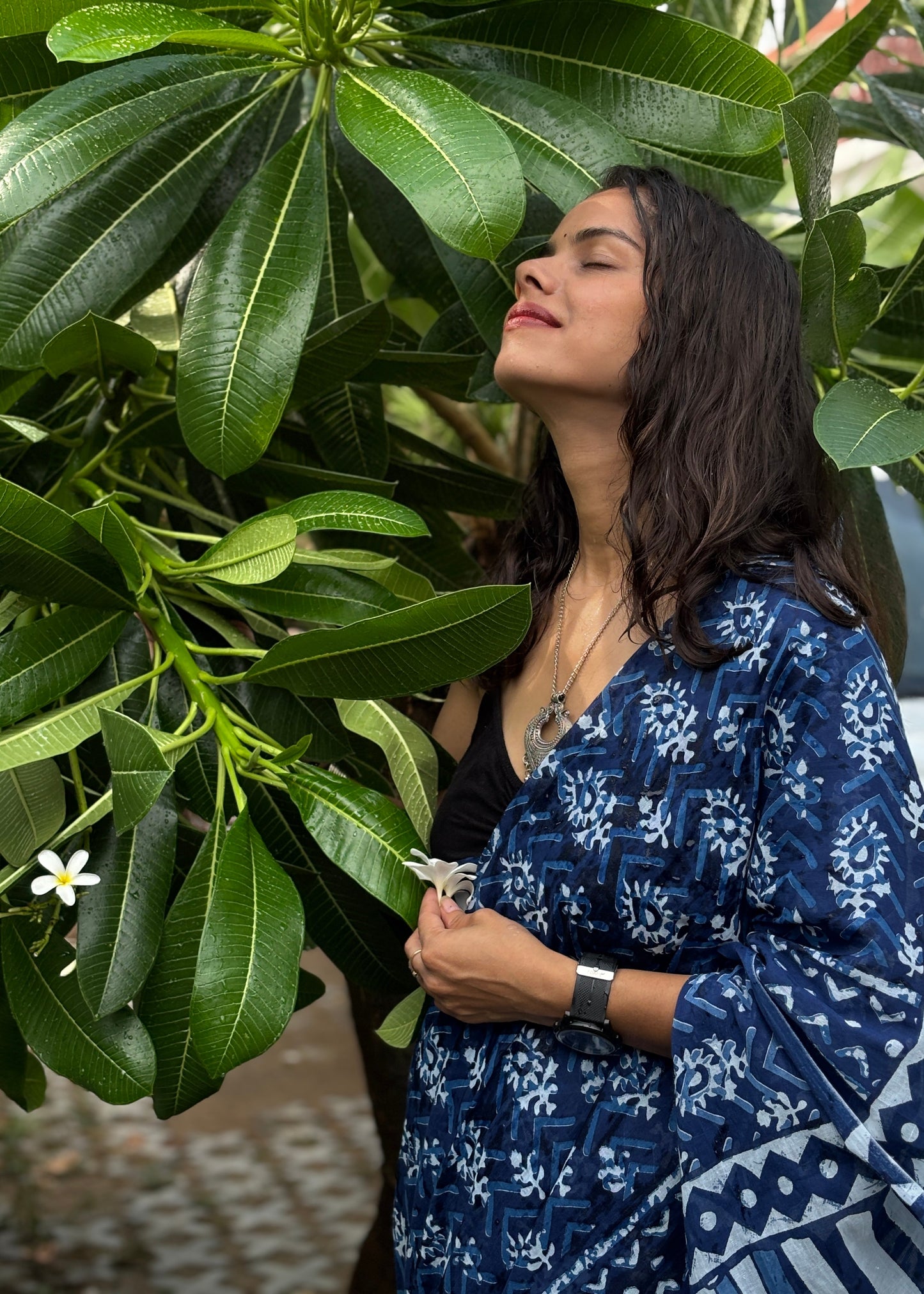 Barkha Indigo Mul Cotton Saree