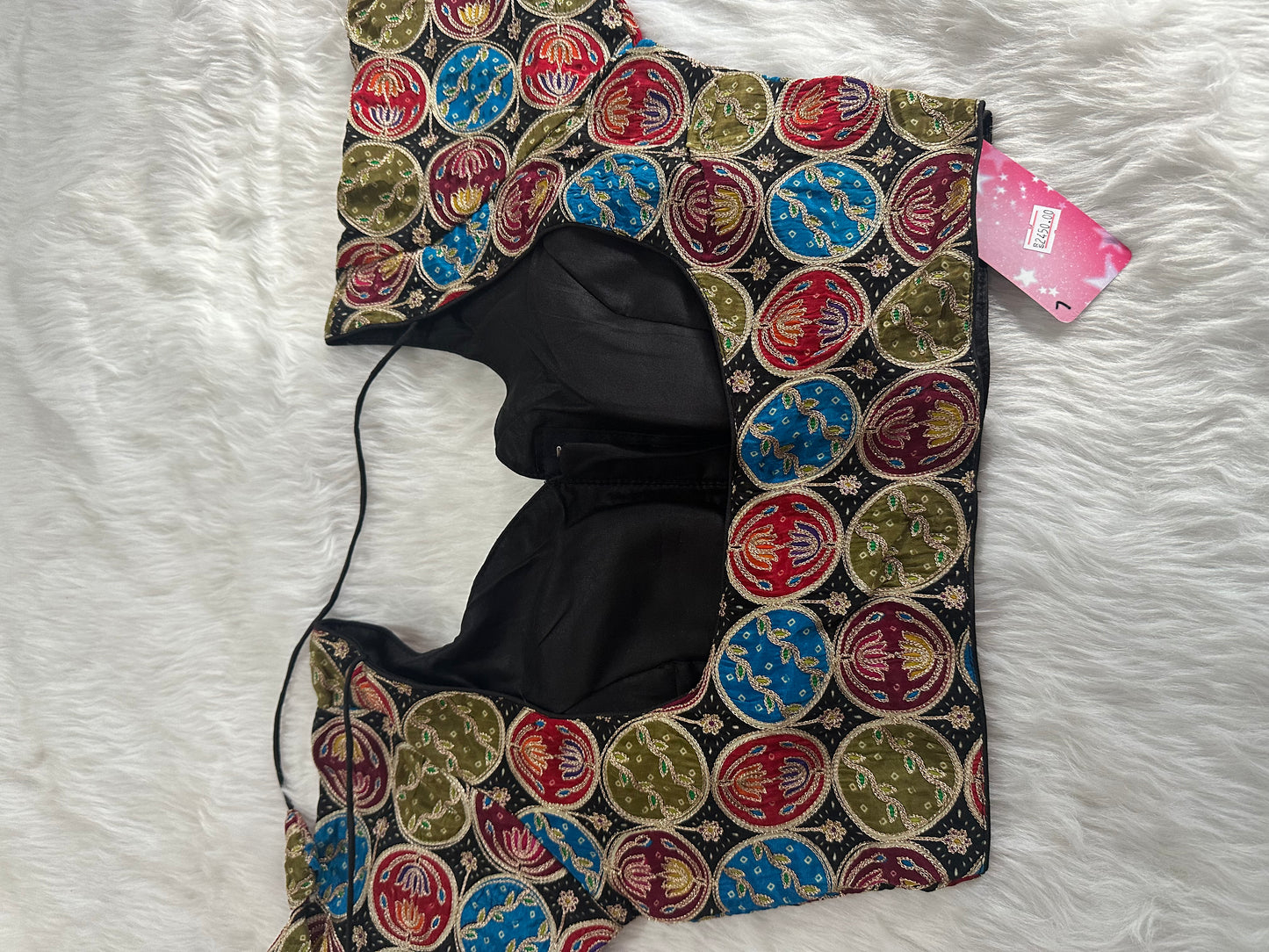Kalamkari Black Multi Pure Crepe Blouse