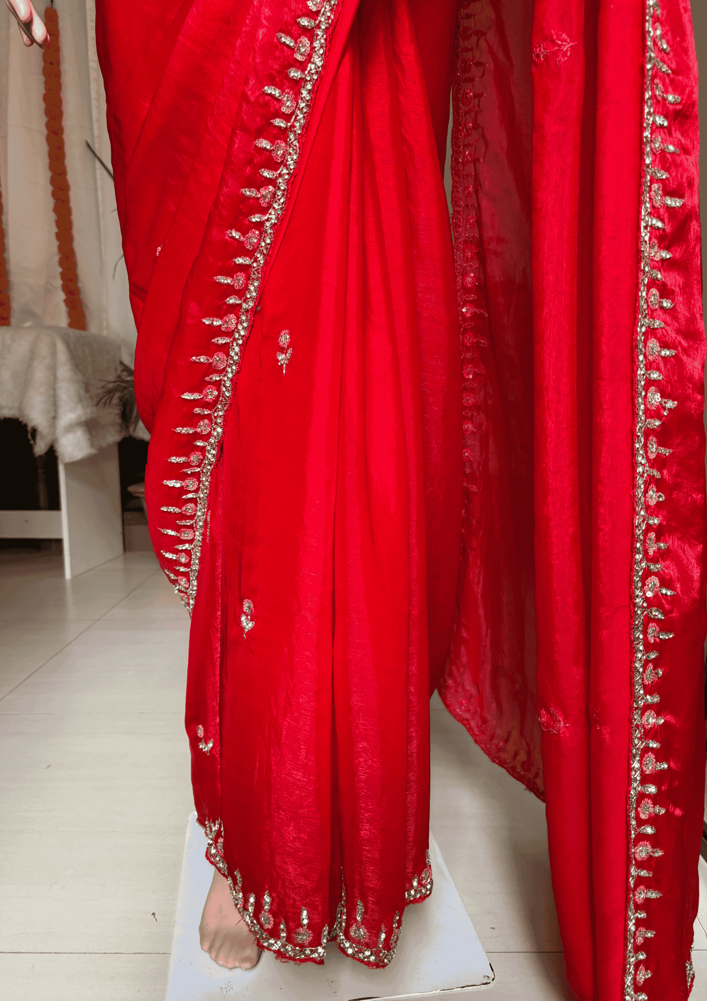 Red Diamond Bloom Saree