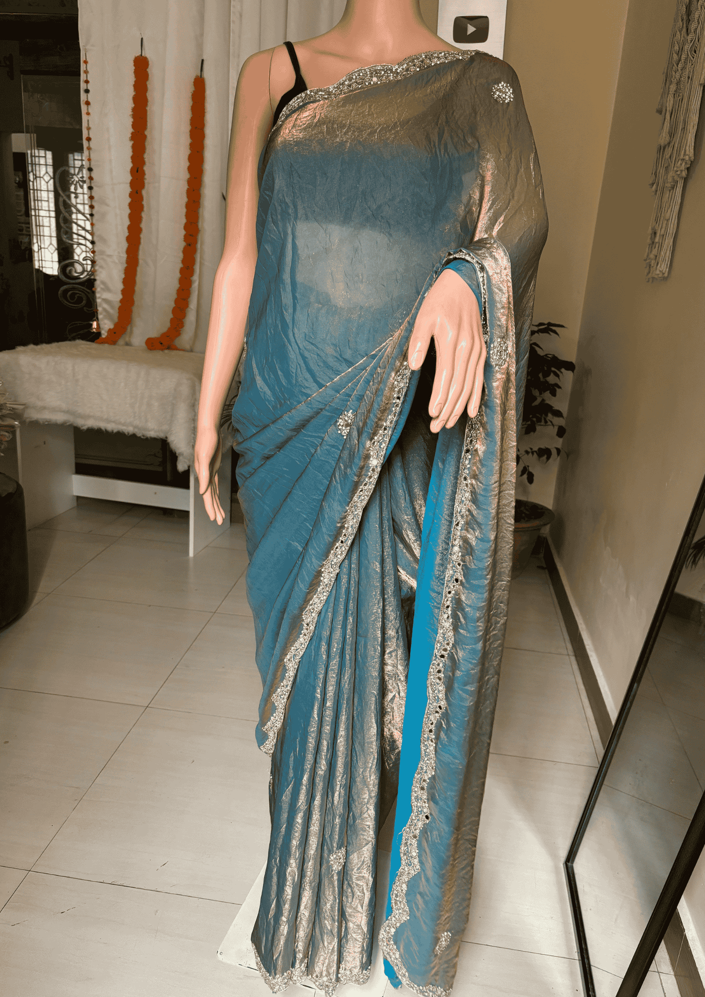 Shimmer Sky Party Wear Saree