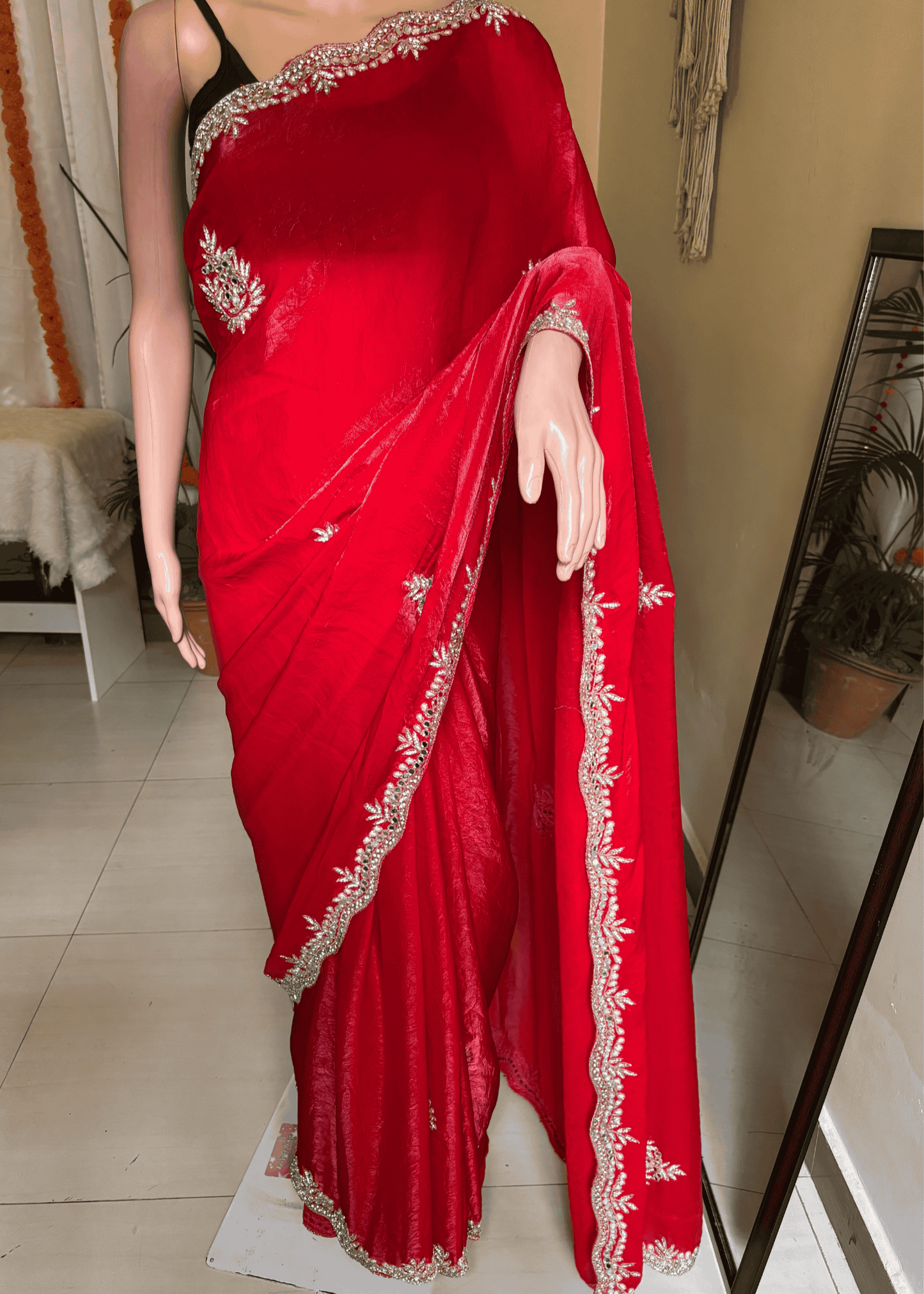 Sitara Red Handwork Saree