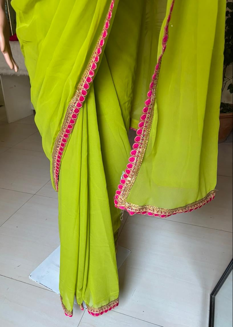 Neon Gulnaar Saree