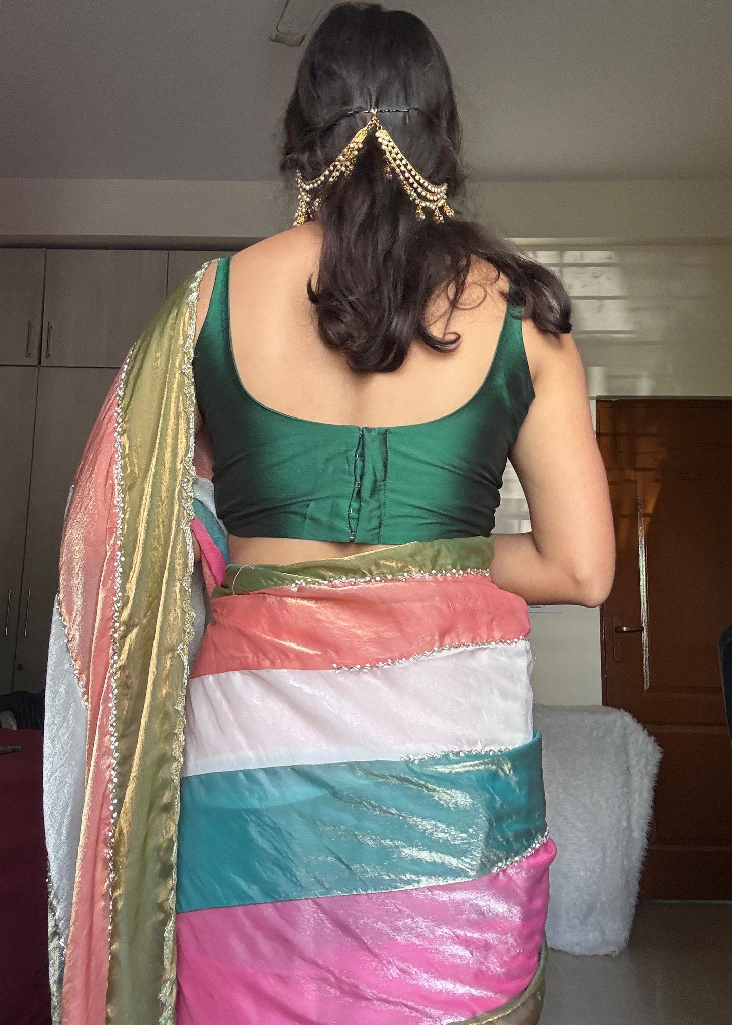 Multicolor Hand Work Saree