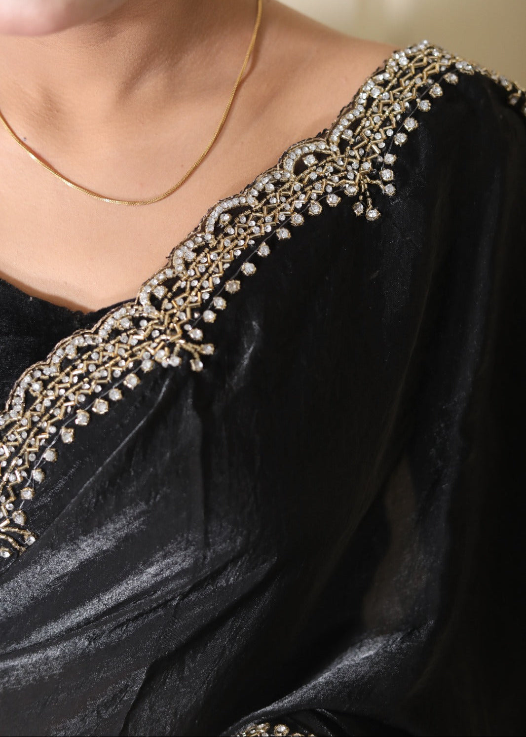 Black Heavy Border Designer Saree