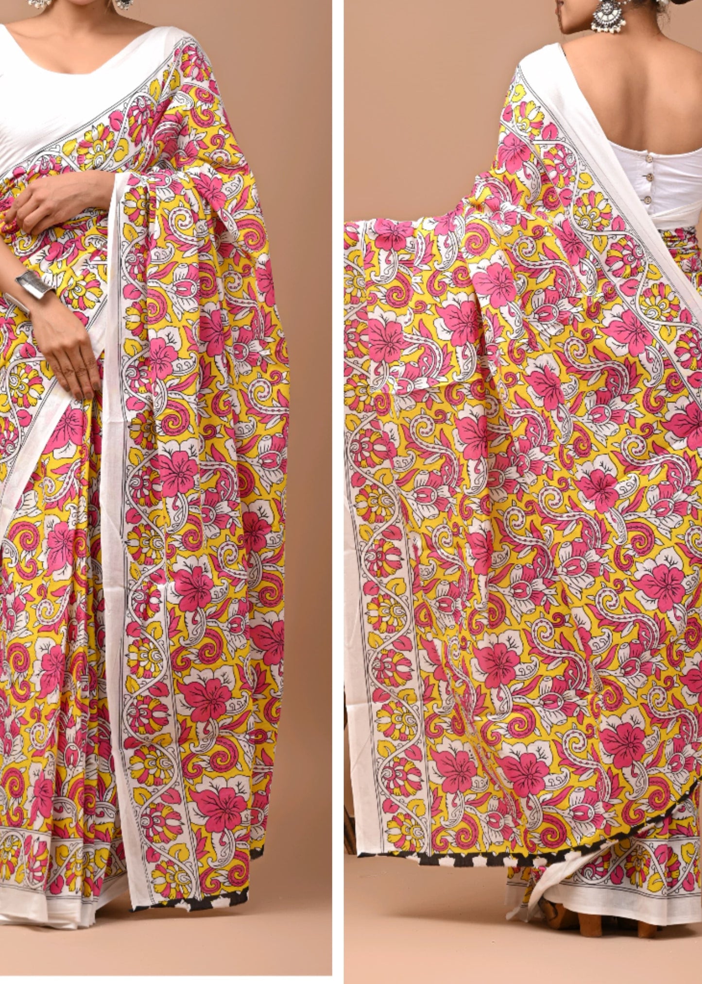 Kalakari Mul Cotton Saree