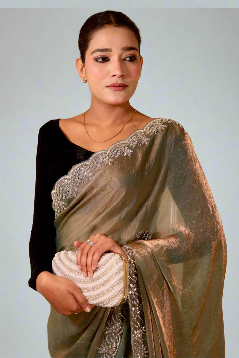 Tissue Hand Work Sarees