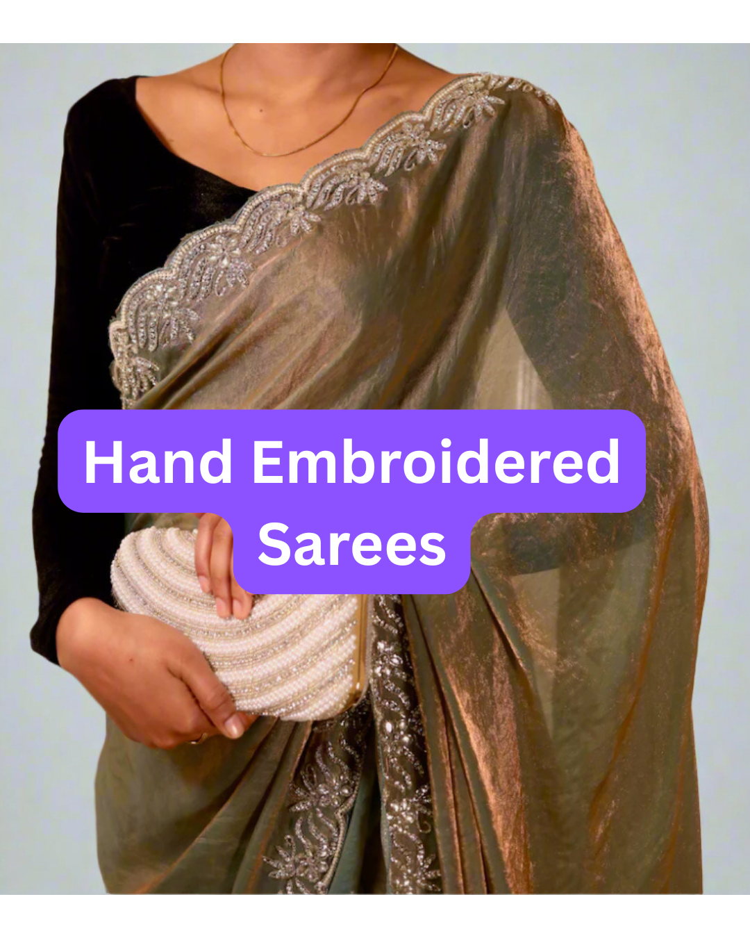Tissue Hand Work Sarees