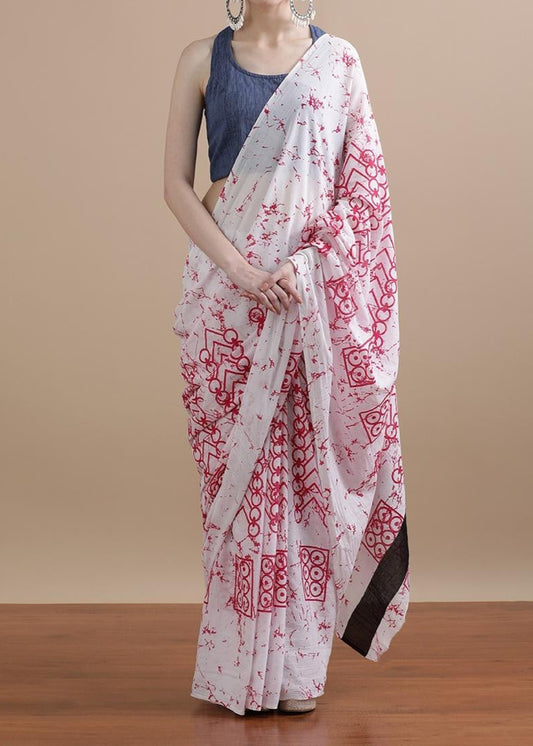 Ocean Whisper Mul Cotton Saree