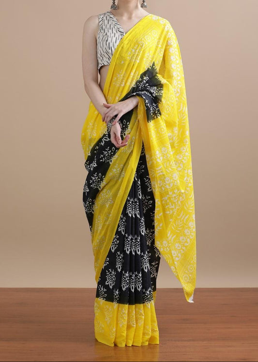 Jasmine White Mul Cotton Saree