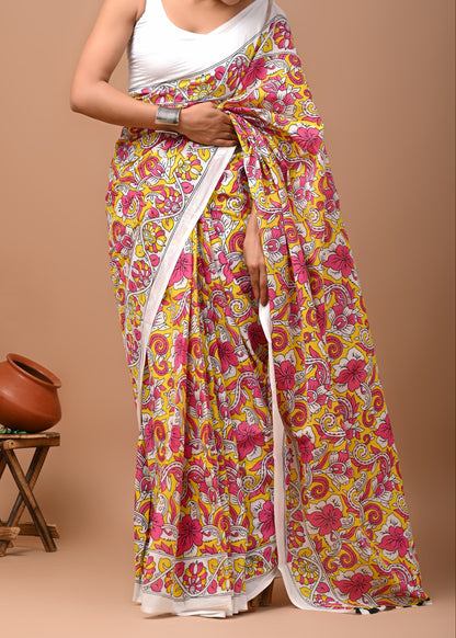Kalakari Mul Cotton Saree